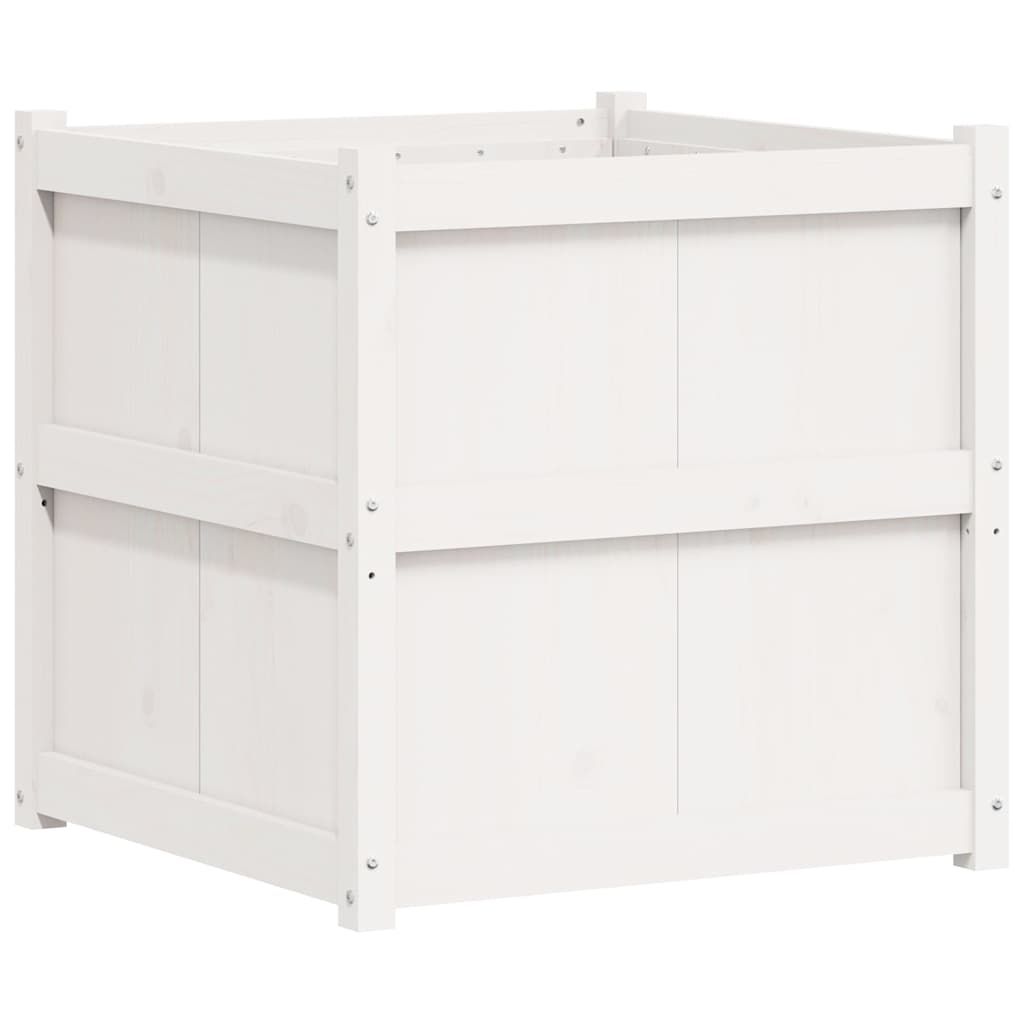 vidaXL Garden Planter White 70x70x70 cm Solid Wood Pine