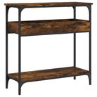 vidaXL Console Table with Shelf Smoked Oak 75x29x75cm Engineered Wood
