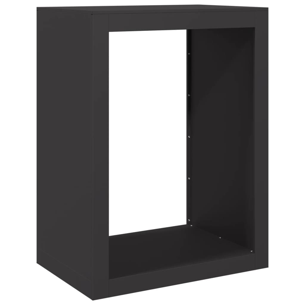 vidaXL Firewood Rack Black 23.6x15.7x31.5" Steel