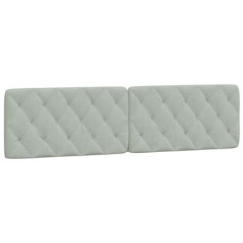 vidaXL Headboard Cushion Light Gray 76" Velvet