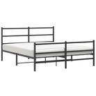 vidaXL Metal Bed Frame without Mattress with FootboardÂ Black 59.1"x78.7"