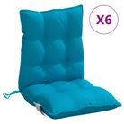 vidaXL Lowback Chair Cushions 6 pcs Light Blue Oxford Fabric
