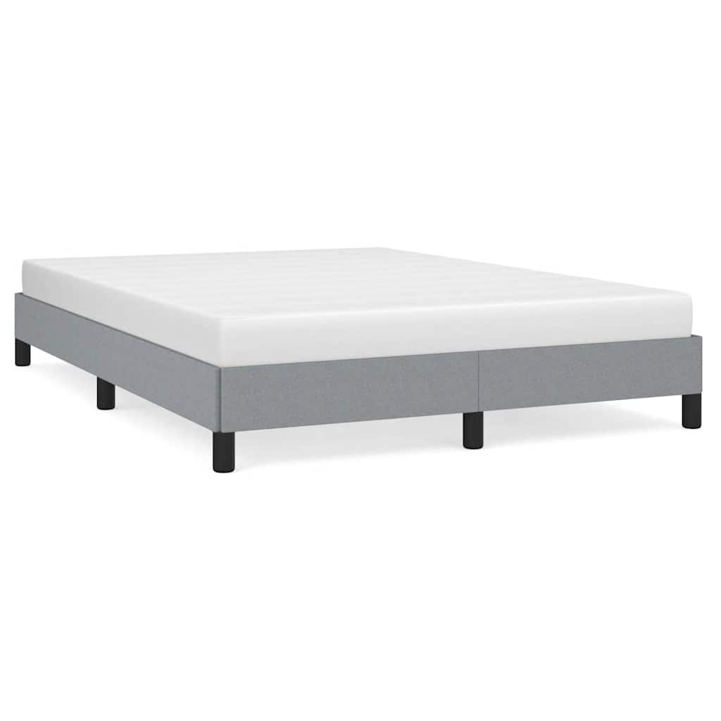 vidaXL Bed Frame without Mattress Light Gray 59.8"x79.9" Queen Fabric
