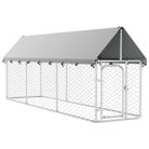 vidaXL Outdoor Dog Kennel with Roof 157.5"x39.4"x59.1"