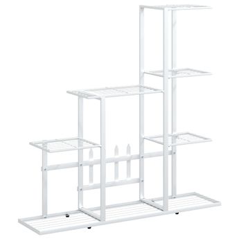 vidaXL Flower Stand 94.5x25x88 cm White Metal