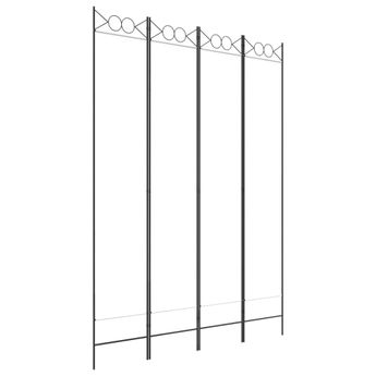 vidaXL 4-Panel Room Divider White 160x220 cm Fabric