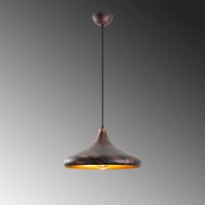 Hanging lamp in black and copper color with metal shade ø 34 cm Barek – Opviq lights