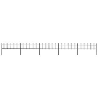 vidaXL Garden Fence with Spear Top Steel 892.5x60 cm Black