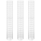vidaXL Circular Gabion Raised Beds 3 pcs Galvanised Steel Ø30x200 cm