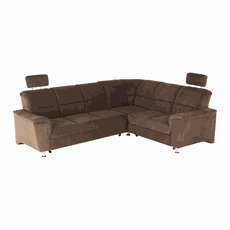 Folding sofa set, brown fabric, genuine, SANTIAGO