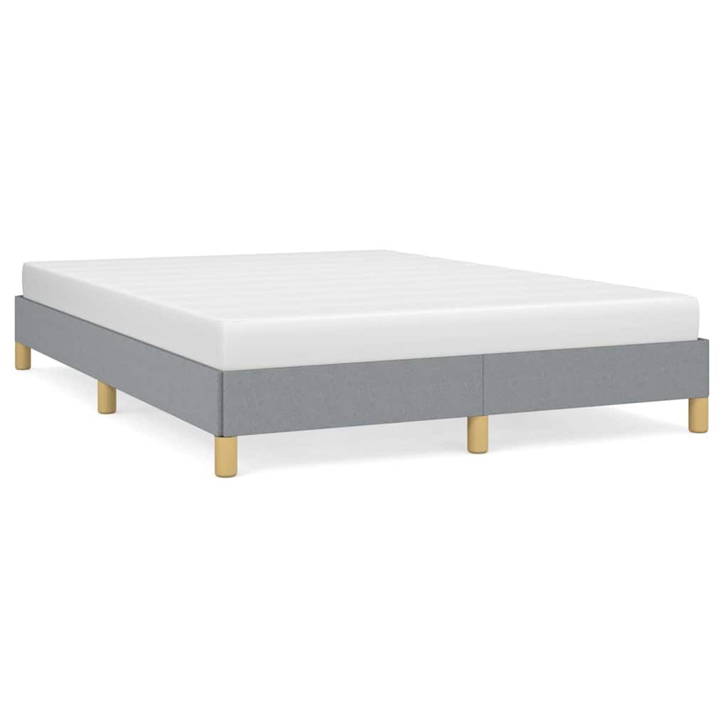 vidaXL Bed Frame without Mattress Light Gray 59.8"x79.9" Queen Fabric