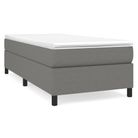 vidaXL Box Spring Bed Frame Dark Gray Twin Fabric (US Only)