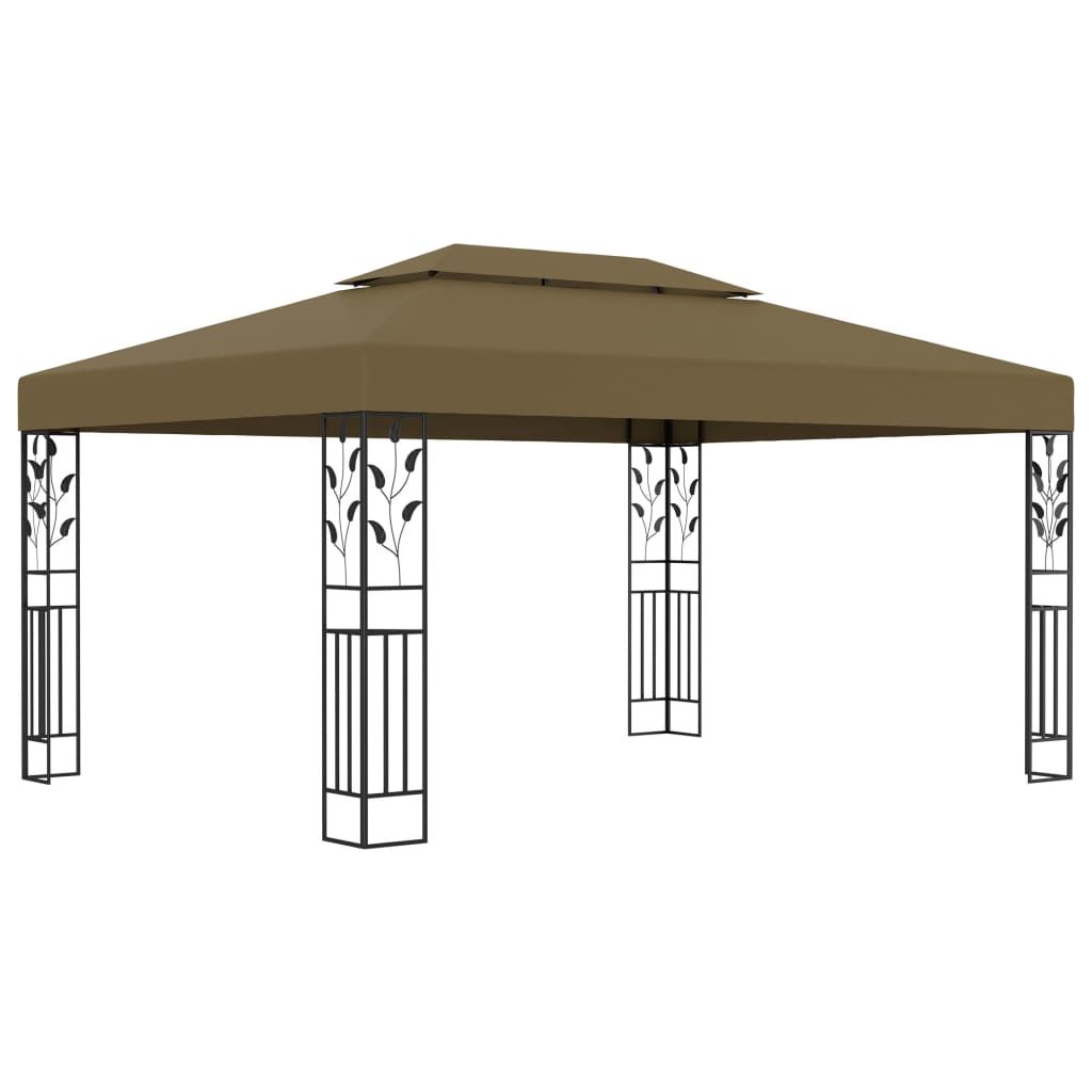 vidaXL Gazebo with Double Roof 9.8'x13.1' Taupe 0.6 oz/ftÂ²
