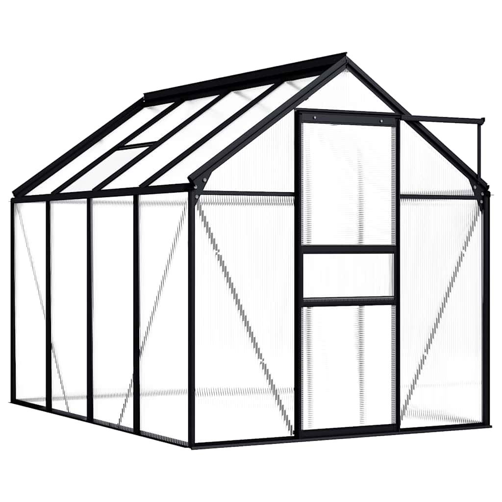 vidaXL Greenhouse Anthracite Aluminum 51.1 ftÂ²