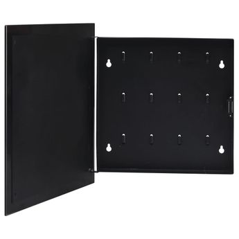 vidaXL Key Box with Magnetic Board Black 35x35x4 cm