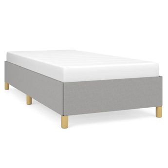 vidaXL Bed Frame without Mattress Light Grey 100x190 cm Twin Fabric