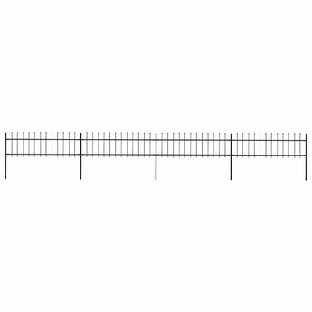 vidaXL Garden Fence with Spear Top Steel 714.5x60 cm Black