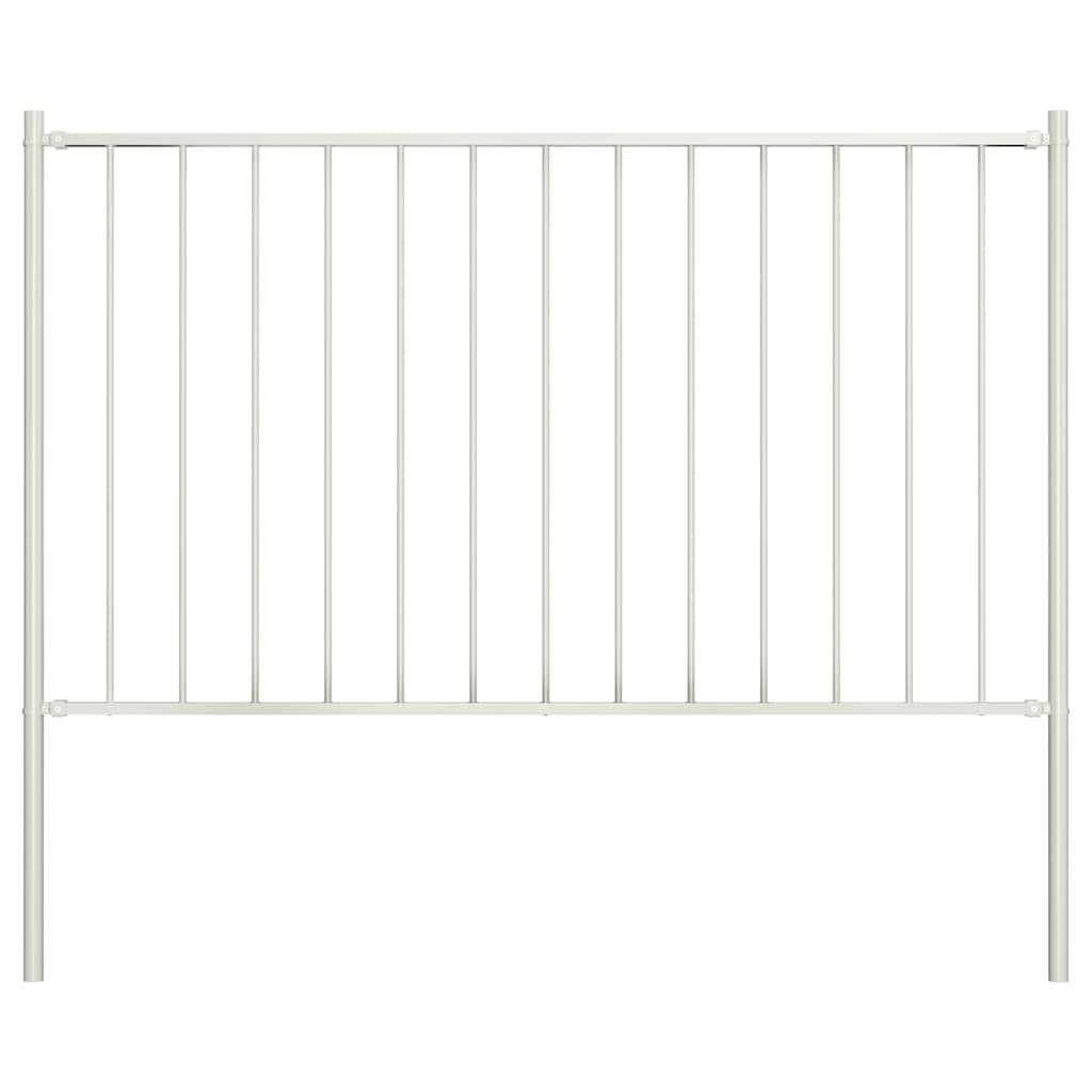 vidaXL Fence Panel Woerden with Posts Steel 5.6x3.3' White