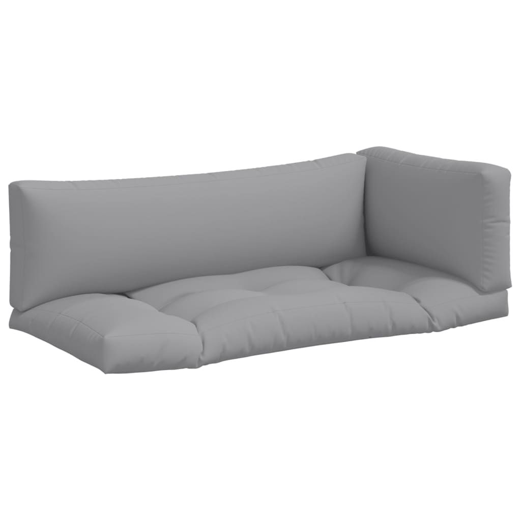 vidaXL Pallet Cushions 3 pcs Gray Fabric