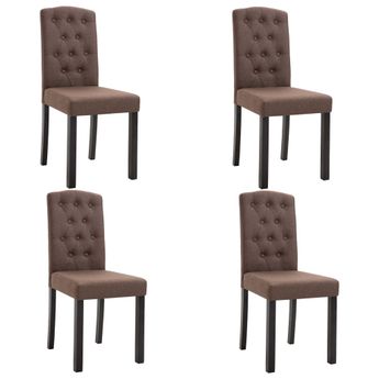 vidaXL Dining Chairs 4 pcs Brown Fabric