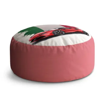 Sablio Taburet Circle Ferrari Italská vlajka: 38x48 cm