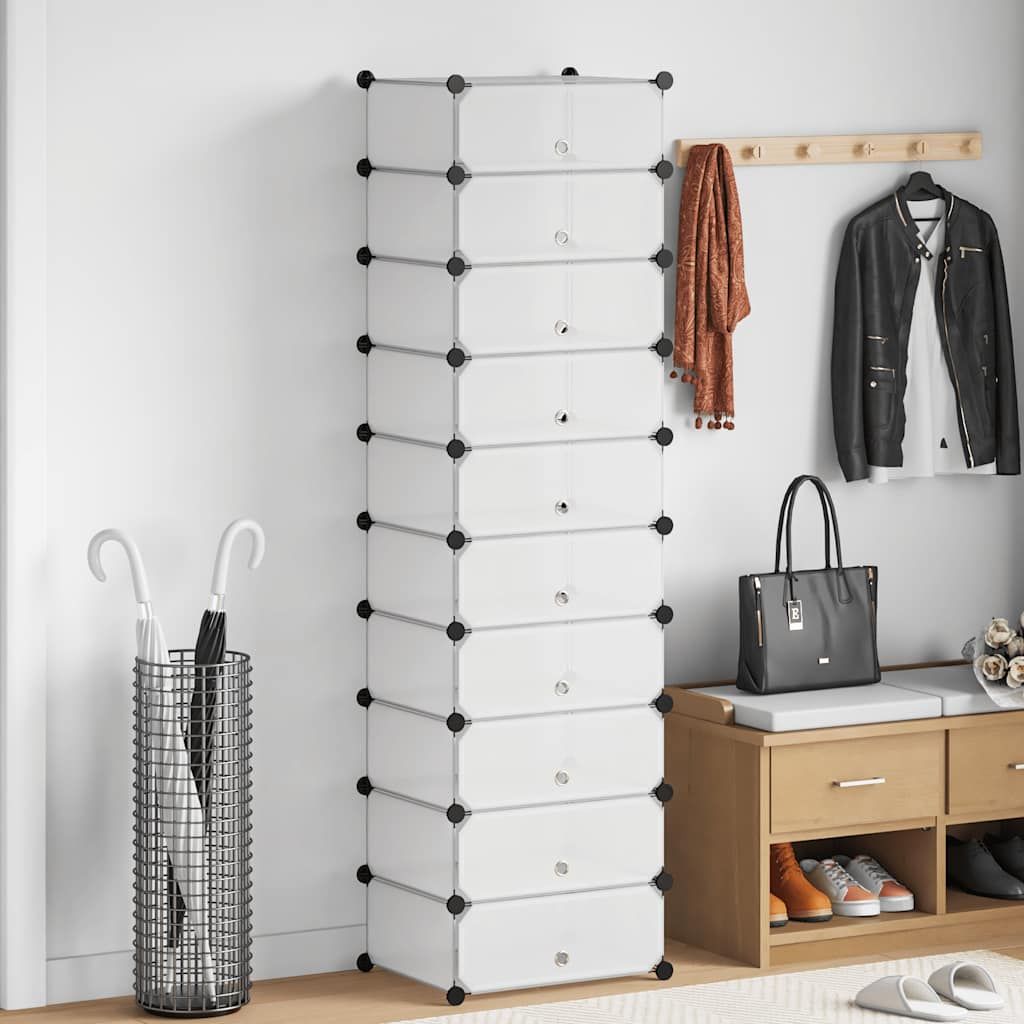 vidaXL Interlocking Shoe Organizer with 10 Compartments White
