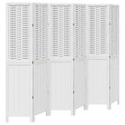vidaXL Room Divider 6 Panels White Solid Wood Paulownia