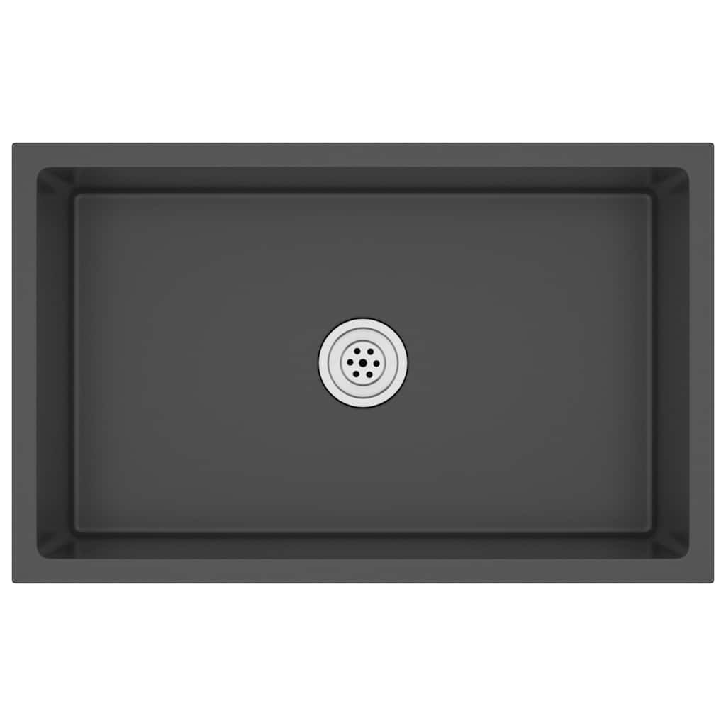 vidaXL Handmade Kitchen Sink Black Stainless Steel