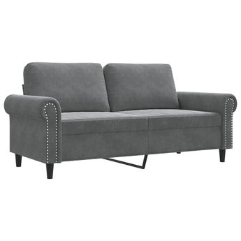 vidaXL 2-Seater Sofa Dark Gray 55.1" Velvet