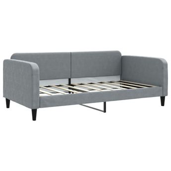 vidaXL Day Bed without Mattress Light Grey 100x190 cm Fabric