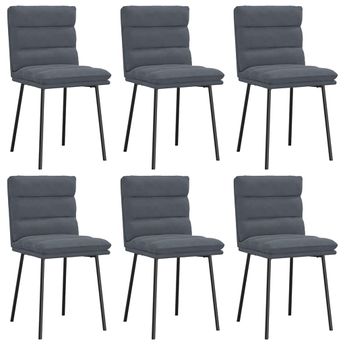 vidaXL Dining Chairs 6 pcs Dark Gray Velvet
