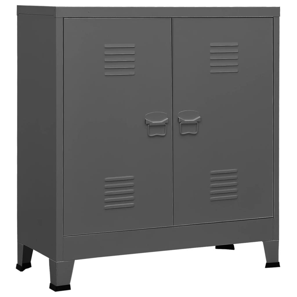 vidaXL Industrial Storage Chest Anthracite 35.4"x15.7"x39.4" Steel