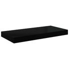 vidaXL Floating Wall Shelf High Gloss Black 19.7"x9.1"x1.5" MDF