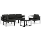 vidaXL 6 Piece Patio Lounge Set with Cushions Aluminum Anthracite