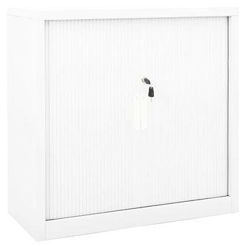 vidaXL Sliding Door Cabinet White 90x40x90 cm Steel