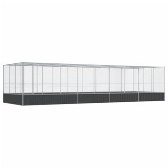 vidaXL Aviary with Extension Silver 366.9"x120.9"x83.5" Steel