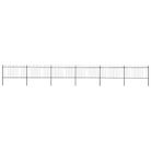 vidaXL Garden Fence with Hoop Top Steel 1070x100 cm Black