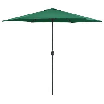 vidaXL Garden Parasol with Aluminum Pole 106.3"x96.9" Green