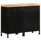 vidaXL Sideboard with 3 Drawers and 2 Doors Rough Mango Wood