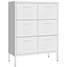 vidaXL Drawer Cabinet White 31.5"x13.8"x40" Steel