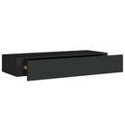 vidaXL Wall-mounted Drawer Shelf Black 60x23,5x3.9 " MDF