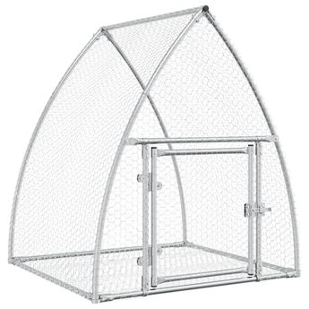 vidaXL Rabbit Hutch Silver 105x100x120 cm Galvanised Steel