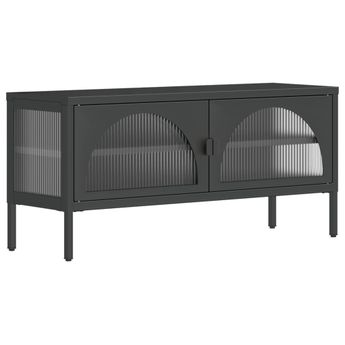 vidaXL TV Stand Black 41.3"x13.8"x19.7" Glass and Steel