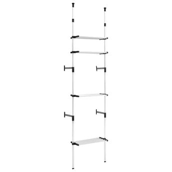 vidaXL Telescopic Wardrobe System with Shelves Aluminum