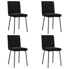 vidaXL Dining Chairs 4 pcs Black Velvet