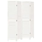 vidaXL Room Divider 4 Panels White Solid Wood Paulownia