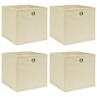 vidaXL Storage Boxes 4 pcs Cream 32x32x32 cm Fabric