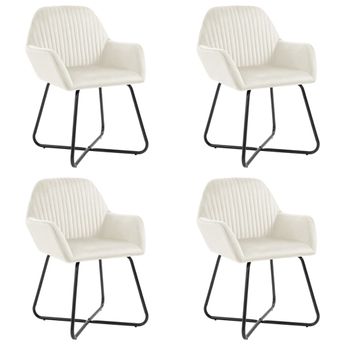 vidaXL Dining Chairs 4 pcs Cream Velvet