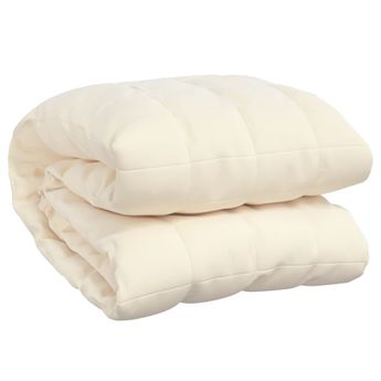 vidaXL Weighted Blanket Light Cream 55.1"x78.7" 13.2 lb Fabric