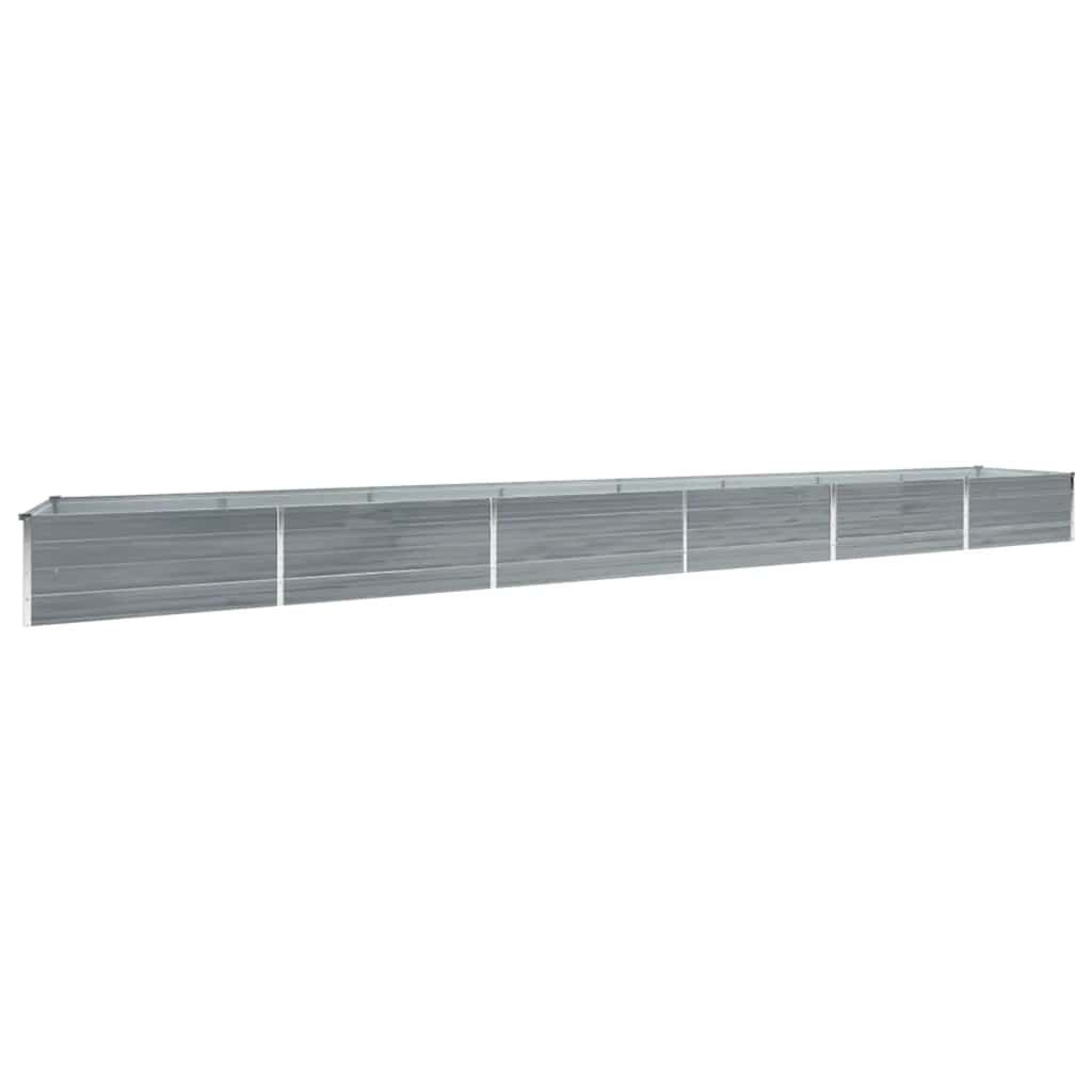 vidaXL Garden Raised Bed Galvanized Steel 236.2"x31.5"x17.7" Gray